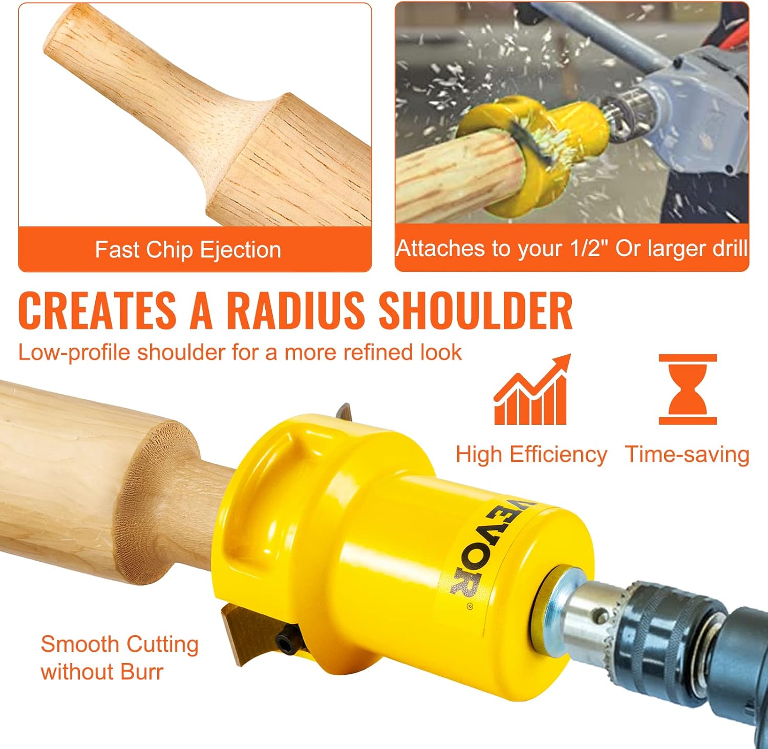 VEVOR Tenon Cutter, 1"/25.4mm & 2"/50.8mm Diameter, with Dual Curved Blades & Button Screws Home Master Kit, Premium Aluminum & Steel Log Furniture Cutter, Commercial Beginner’s Tool for Home DIY