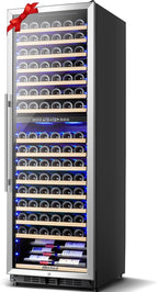 AAOBOSI Wine Cooler Refridgerator 24 Inch, 176 Bottles Dual Zone Wine Fridge with Double-Layer Tempered Glass Door and Temperature Memory Fuction,Built-in or Freestanding.
