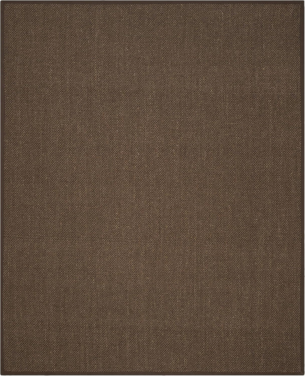 SAFAVIEH Area Rug 8x10 - Natural Fiber Collection - Large - Brown, Sisal, Woven Design with Border (NF443D)