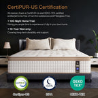 MOOA 12 Inch Queen Mattress - Mattress Hybrid Cooling Gel Memory Foam & Pocket Coils,Medium Firm Mattress in a Box for Ergonomic Spinal Support,Motion Isolation & Edge Support for Side & Back Sleepers