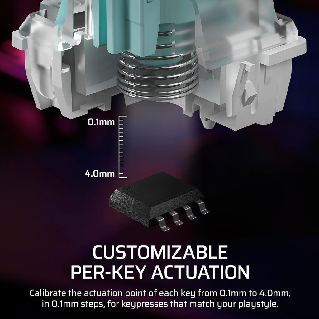 Corsair K70 PRO TKL RGB Tenkeyless Mechanical Wired Gaming Keyboard – Pre-Lubed Hall Effect MGX Hyperdrive Adjustable Switches, Simultaneous SOCD and Rapid Trigger, ABS Double-Shot, QWERTY NA – Black