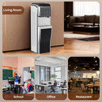 EXCELPURE 5-in-1 Bottom Loading Water Dispenser with Ice Maker, 3 Temperatures Settings - Hot, Cold and Room Water Cooler for 5 Gallon Bottle, Child Safety Lock, 35lbs/24H, WiFi, Stainless Steel