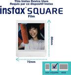 Fujifilm Instax Square SQ40 Instant Camera Vintage Black Bundle with Fuji Instax Film Value Pack (20 Exposures) + Carrying Case + Cleaning Cloth