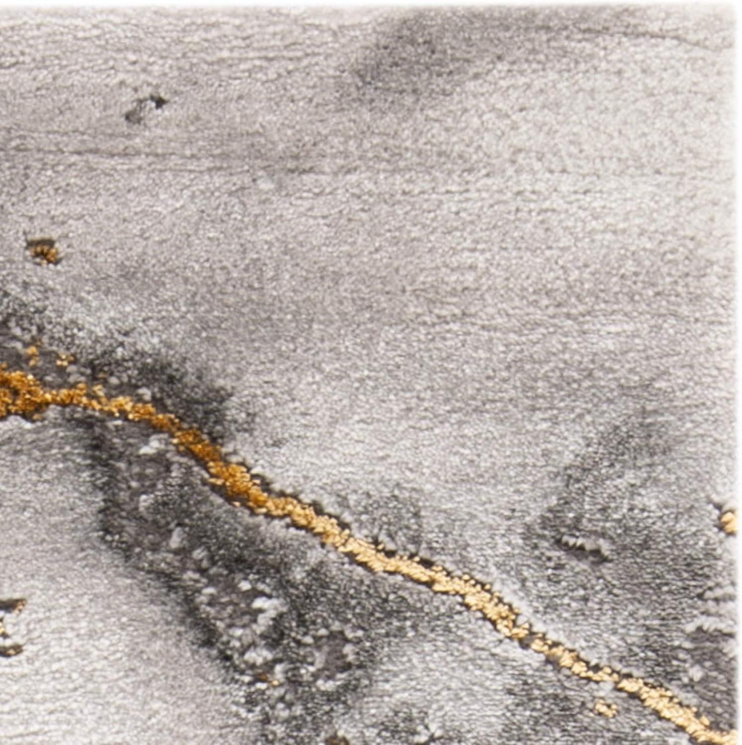 SAFAVIEH Craft Collection Area Rug - 10'6" x 14', Grey & Gold, Modern Abstract Design, Non-Shedding & Easy Care, Ideal for High Traffic Areas in Living Room, Bedroom (CFT877F)