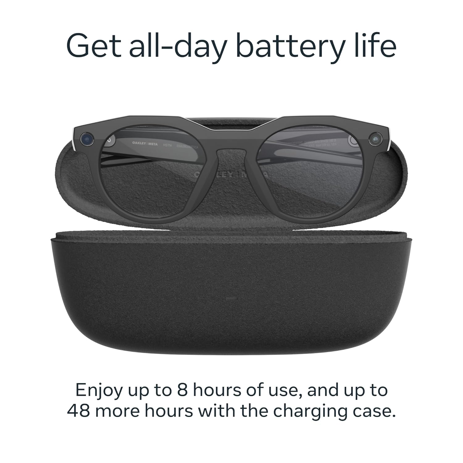 Oakley Meta HSTN  Black | Smart AI Glasses for Men  Women — Performance for Sports  Athletes — Camera  Audio  Video — 8 Hour Battery — 3K HD Resolution — Clear Lenses