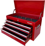 Workington Portable Metal Tool Chest with 6 Drawers, 24" 6-Drawer Tool Chest Cabinet with Ball Bearing Drawer Slides, Steel Tool Storage Box Organizer 4005 Red