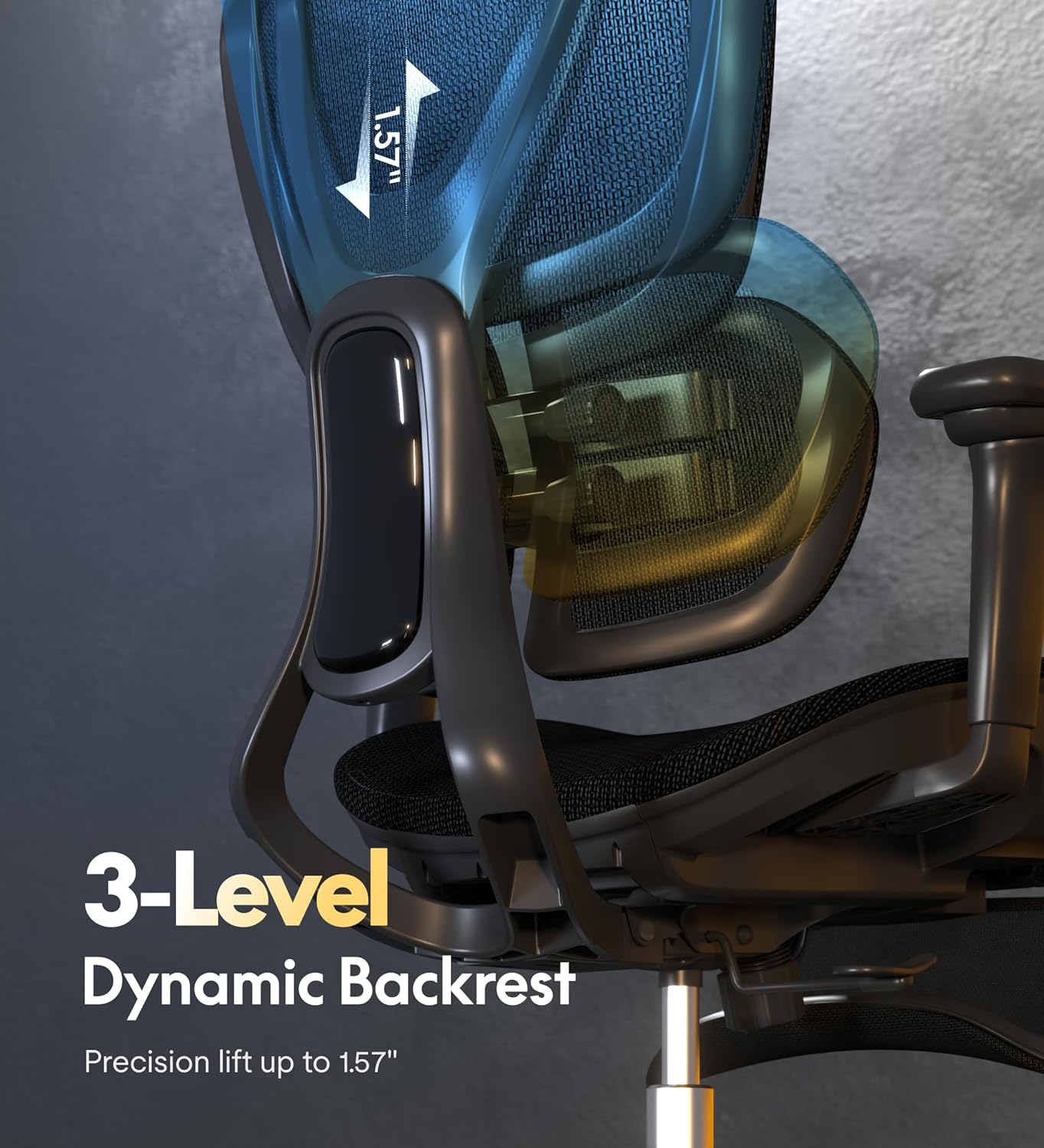 FLEXISPOT Sentinel Ergonomic Gaming Chair with Dual-Wing Adaptive Lumbar, 3D Armrests 3-Position Recline up to 120° Height-Adjustable Backrest Premium Mesh Computer Office Chair for Home & Office