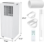 Portable Air Conditioner 8000 BTU, 3-in-1 Cooling, Dehumidifier & Fan, Quiet Sleep Mode Less Than 50dB, Self-Evaporating, Windowless AC for Rooms Up to 350 Sq. Ft., Remote & Window Kit Included