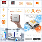 GEEKOM A5 Pro Mini PC (2026) with AMD Ryzen 5 7430U  16GB DDR4 RAM(Upgradable to 96GB  Not LPDDR)  512GB NVMe SSD  Windows 11 Pro Desktop Computer Support 4 Displays/8K/Wi-Fi 6/6xUSB  3-Year Coverage