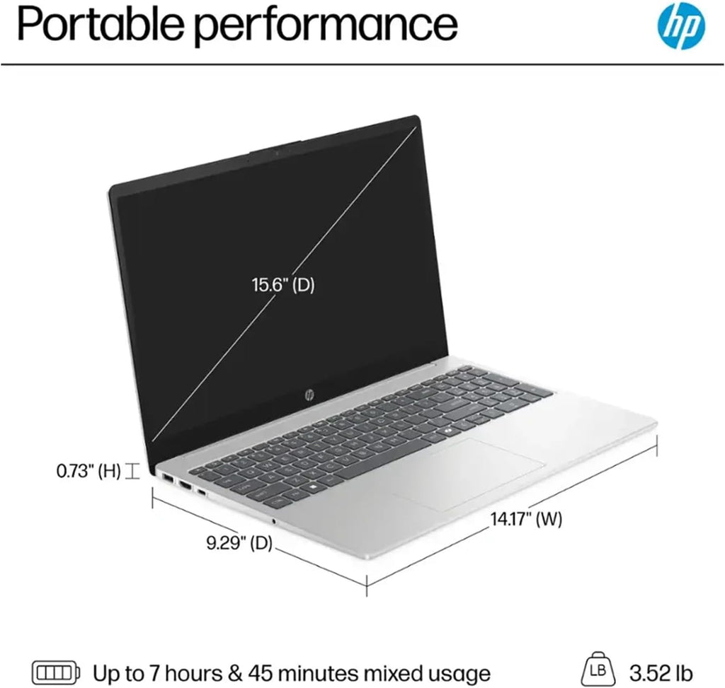 HP New 2026 Edition Core i7 15.6" Laptop | Intel High-Performance Core i7-1255U up to 4.7GHz | 24GB RAM - 512GB PCIe SSD | Webcam | FHD | Long Battery Life | Windows 11 | Business & Academic