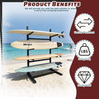 4 Layer Surfboard Rack Surfboard Storage Rack Ski Storage Rack Can Hold Various Surfboard, Standing Paddle Board, Snowboard And Hanging Diving Suits, Life Jackets Etc.and other Water Sports Equipment