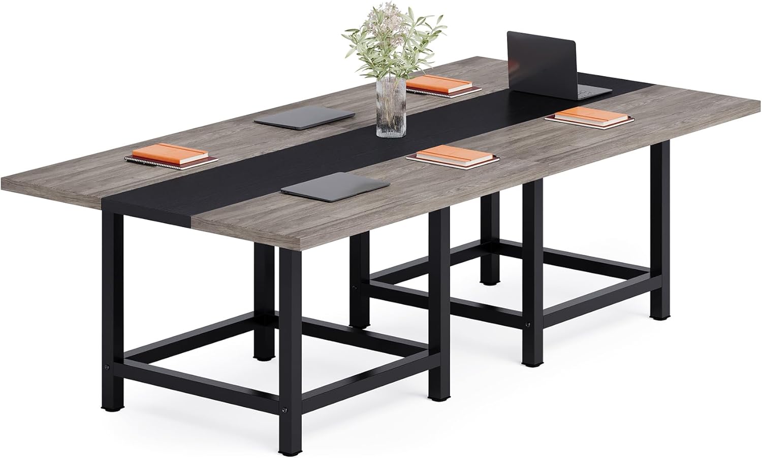 LITTLE TREE 39-Inch Square Small Conference Room Table for 4 People, Wood Computer Desk for Home Office, Small Space (Chair not Included)