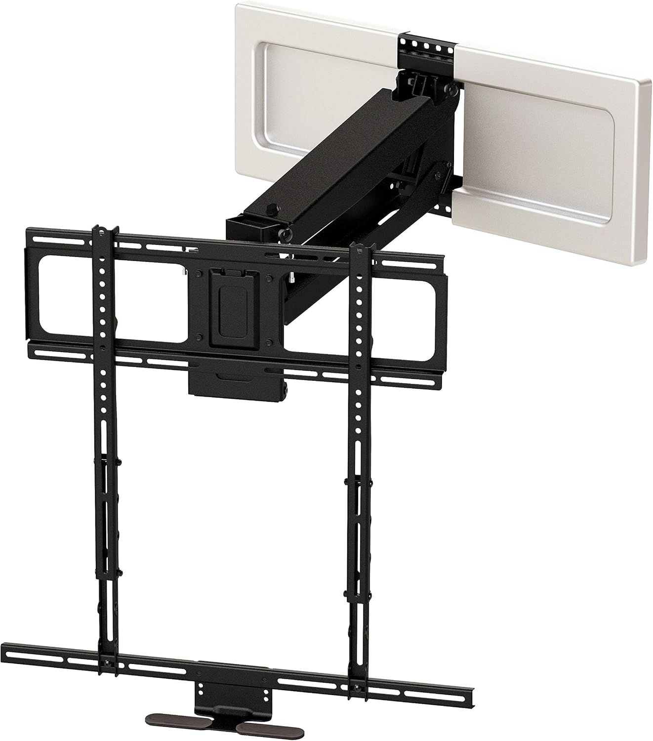MantelMount MM540 - Above Fireplace Pull Down TV Mount for 44" to 80" Screen TVs to 90 lbs  with Patented auto-straightening  Adjustable Stops  Heat Sensor Handles & Paintable Covers