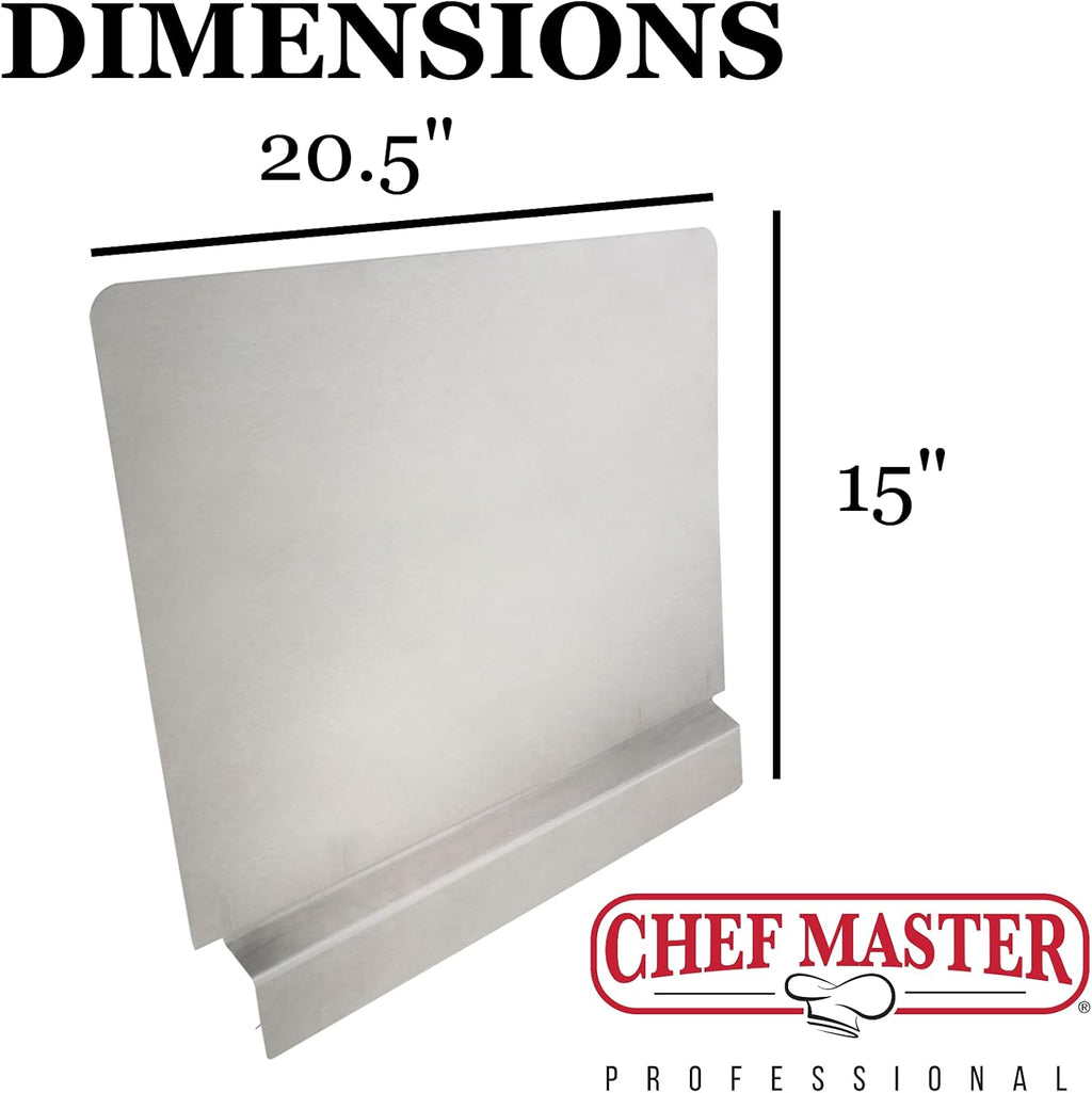 2-Pack Commercial Fryer Splash Guard by Chef Master, 18-Gauge Stainless Steel Universal Fit Oil Splatter Guard, 20.5 x 15" Splatter Screen, Oil Splash Guards for Kitchen & Restaurants Deep Fryer-90059
