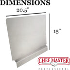 2-Pack Commercial Fryer Splash Guard by Chef Master, 18-Gauge Stainless Steel Universal Fit Oil Splatter Guard, 20.5 x 15" Splatter Screen, Oil Splash Guards for Kitchen & Restaurants Deep Fryer-90059
