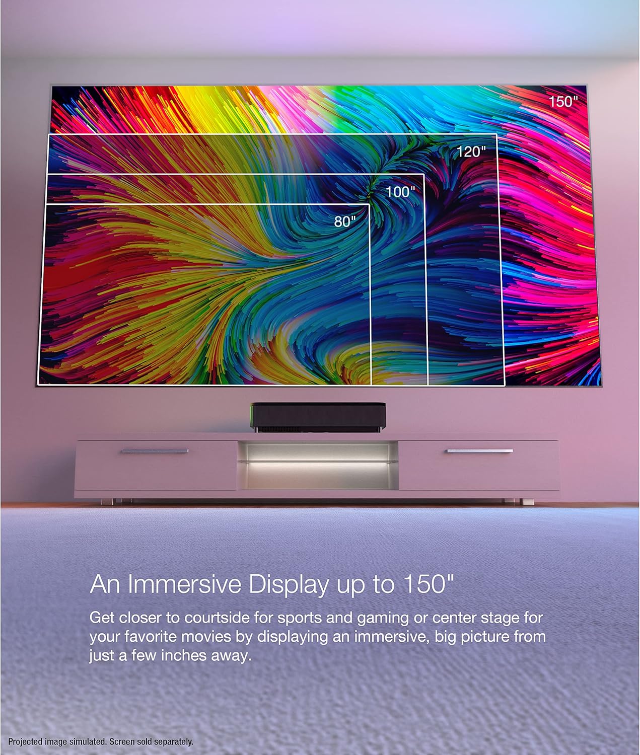 Epson EpiqVision Ultra LS800 Ultra Short Throw 3-Chip 3LCD Smart Streaming Laser Projector  4 000 Lumens  4K PRO-UHD  HDR  150" Class  Android TV  2.1ch Yamaha Built-in Speakers - Black (Renewed)