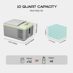 Alpicool C9PT Mini Portable Freezer, 12 Volt Car Refrigerator, 10 Quart Fast Cooling, with 12/24V DC and 100-240V AC for Outdoor, Camping, RV, Truck, Boat