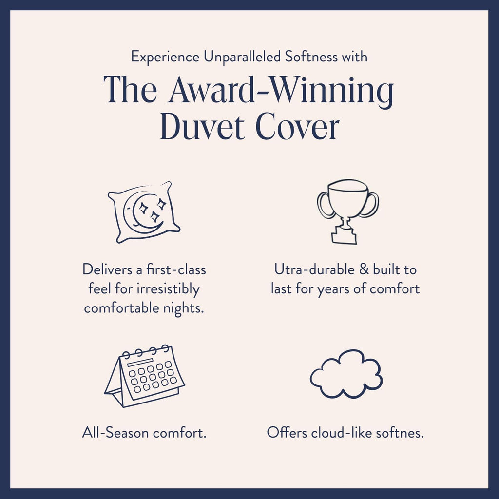 Brooklinen Luxury Sateen Duvet Cover - 100% Cotton, King/California King Size in Sky with Extra-Long Corner Ties and Button Closure - Best King/Cali King Duvet Covers