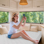 8 Inch RV Mattress Short Queen, Cooling Gel Green Tea Mattress for RVs, Campers & Trailers, CertiPUR-US Certified, Designed & Assembled in The USA, Medium Firm, 75"×60"×8"