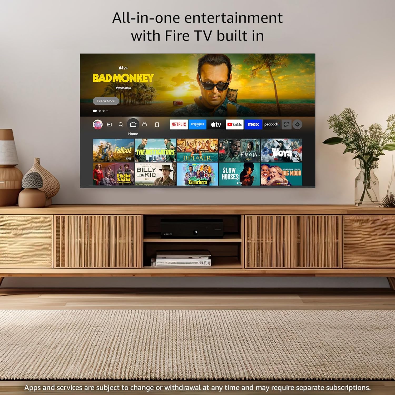 Panasonic W70 Series (2025 Model) 55" LED 4K Ultra HD Smart Fire TV  Press & Ask Alexa  Apple AirPlay  HDR10+  HDMI 2.1  and Bluetooth Support - 55W70BP