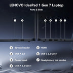 Lenovo IdeaPad 1i Laptop  15.6" FHD Touchscreen  Intel Core i5-1235U Processor  16GB RAM  512GB SSD  Webcam  HDMI  Wi-Fi 6  Windows 11 Home  Blue