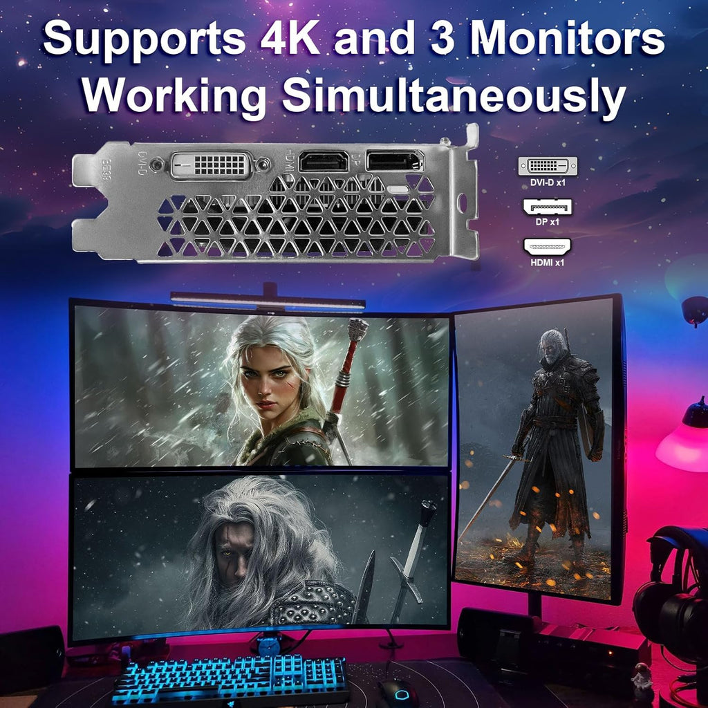 ZER-LON Radeon RX 550 4GB Graphics Card, GDDR5 128 Bit PCIE 3.0 Computer Gaming Gpu, 1183MHz Video Card with HDMI/DP/DVI Ports Support 4K