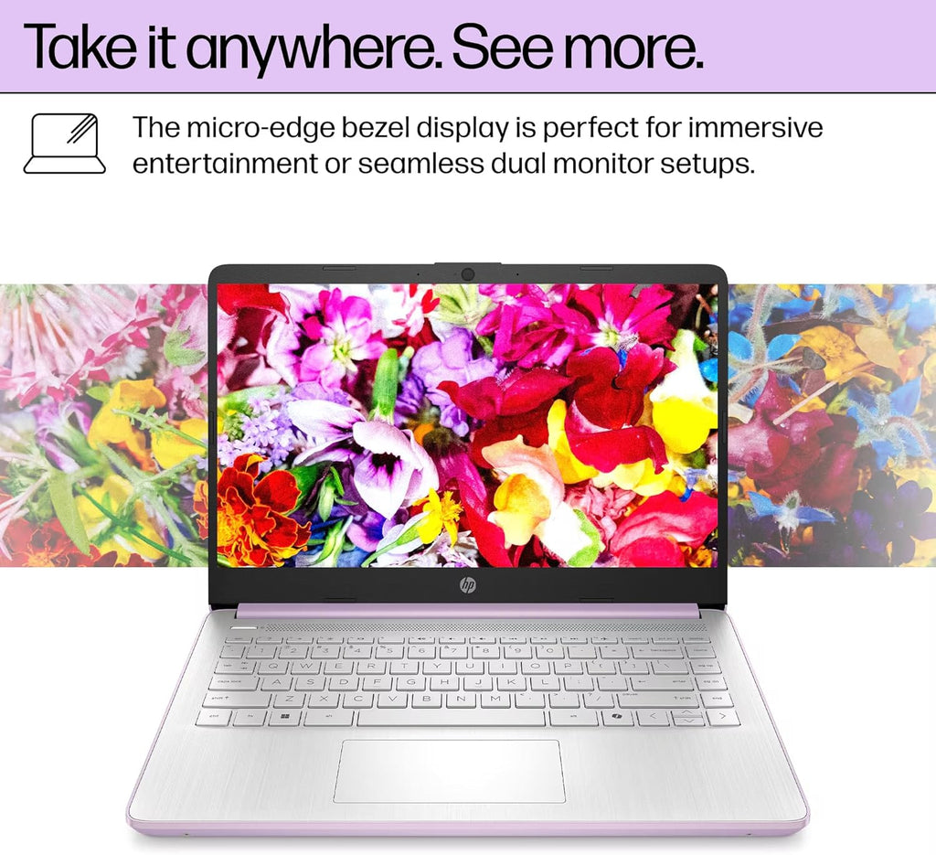 HP Ultrabook 14 Laptop Computer Business Study & Home 2025  Lifetime MS Office + Windows 11 Pro  Quad-Core Intel CPU  16GB RAM & 628GB Storage (128GB UFS+500GB Ext)  WiFi 6  HubxcelAccessory  Lavender