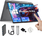 Lenovo Yoga 7i 2-in-1 16" 2K Touchscreen Laptop  Intel Core Ultra 7 256V  16GB LPDDR5X  3TB(2TB SSD&1TB Docking Station)  Intel Arc Graphics  Numeric Keypad  Copilot+ PC  Wi-Fi 7  Win 11 Pro  Gray