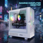 STGAubron Gaming PC Computer Desktop  Radeon RX 580 16G  Intel Core i7 up to 3.9G  16G RAM  512G SSD  WiFi 6  BT 5.0  RGB Fan x3  Windows 11 Home