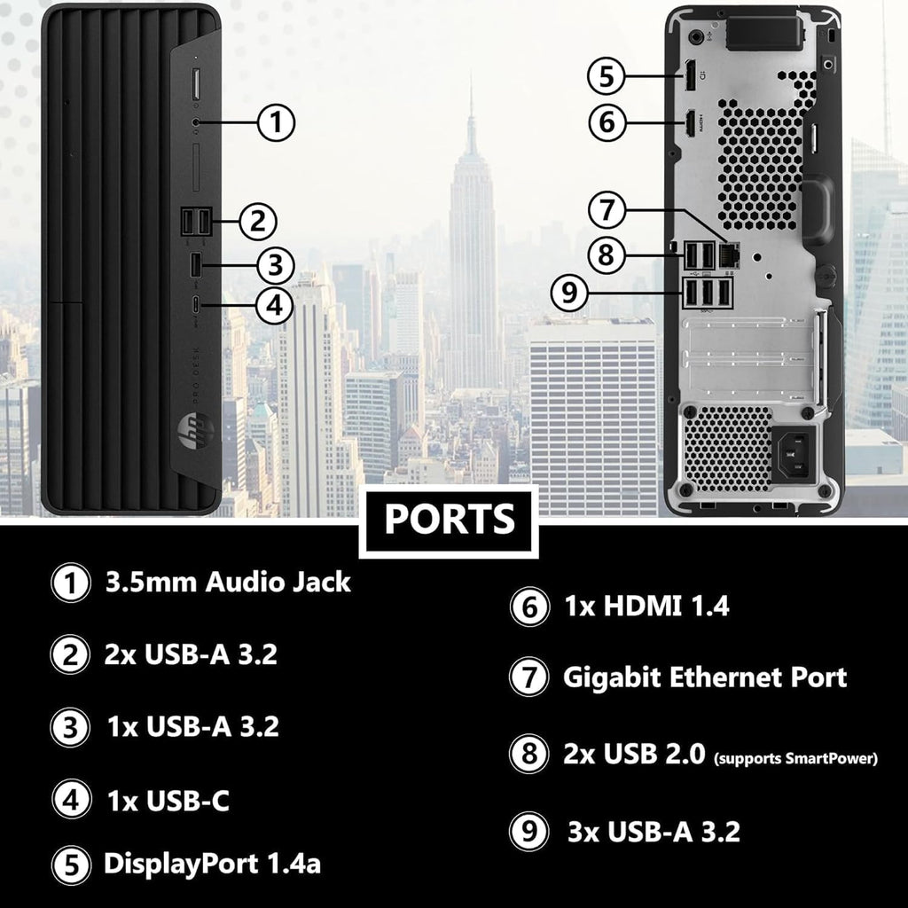 HP ProDesk 400 G9 SFF Business Desktop Computer  Intel CPU  32GB RAM  1TB PCle SSD  Dual 4K Display Support  USB-C  HDMl  RJ-45  Wi-Fi  Wired Keyboard & Mouse  Windows 11 Pro
