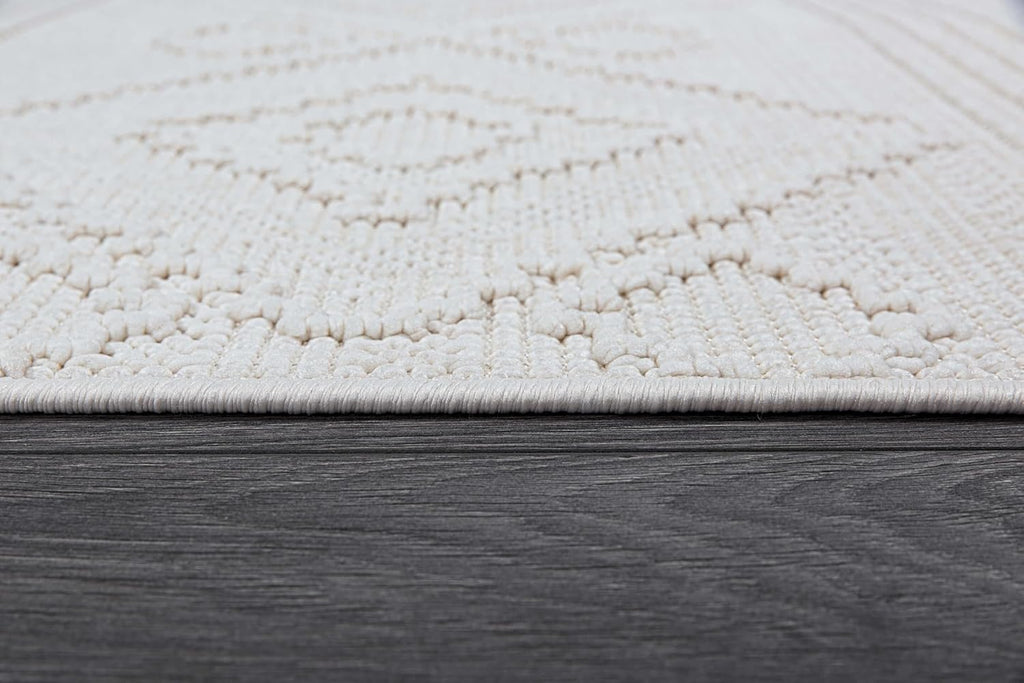 Beverly Rug Micro Loop Large Area Rug White 9x12 Modern Luxury Boho Geometric Durable Indoor Area Rugs for Living Dining Room Office Stain Resistant Non Shedding Casual Indoor Carpet White 9 x 12