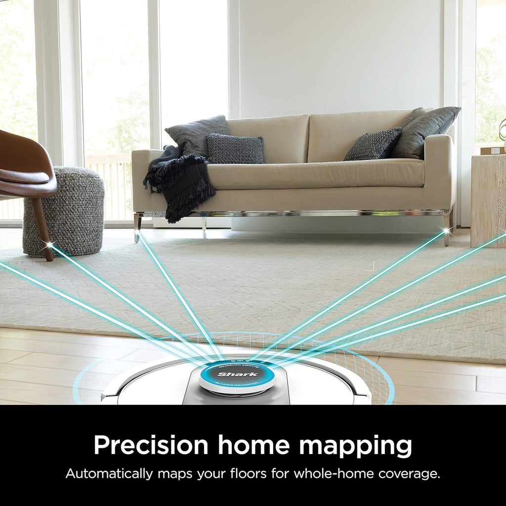 Shark AV2511AE/AV251WA AI Ultra Robot Vacuum, with Matrix Clean, Home Mapping, 60-Day Capacity Bagless Self Empty Base, Perfect for Pet Hair, Wifi, Compatible with Alexa, Black/Silver (Renewed)