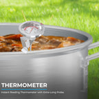 30 Qt Aluminium Stock Pot Kit – Turkey Fryer Pot With Lid, Lifting Hook, Stand & Thermometer – Large Deep Fryer For Frying, Seafood Boiling & Outdoor Cooking