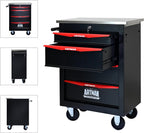 4-Drawer Rolling Tool Chest, Black & Red Modular Tool Box with Wheels, Heavy-Duty Rolling Tool Cabinet for Garage & Workshop Storage