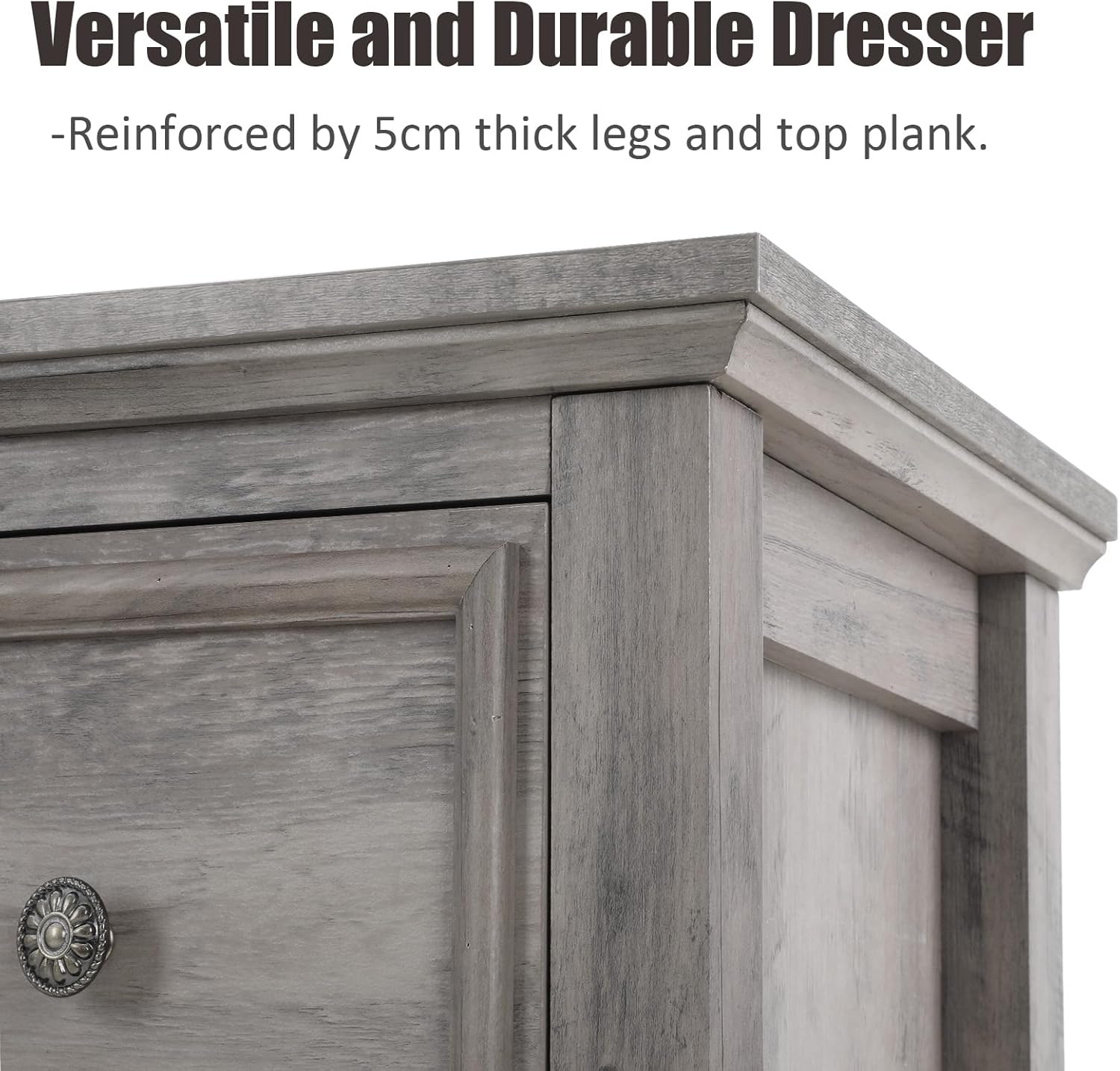 LGHM Dressers for Bedroom with 9 Drawers, 9 Drawer Dresser with Textured Borders, 58" W Chest of Drawers Closet Organizers and Storage Clothes - 6" Deep Drawer for Bedroom, Living Room,Gray