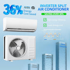 9000 BTU Wifi Enabled Mini Split Air Conditioner, Works with Alexa, 19 SEER2 115V Split AC Unit and Heat Cool Up to 450 Sq.Ft, Ductless Inverter System with Heater Pump & Installation Kits