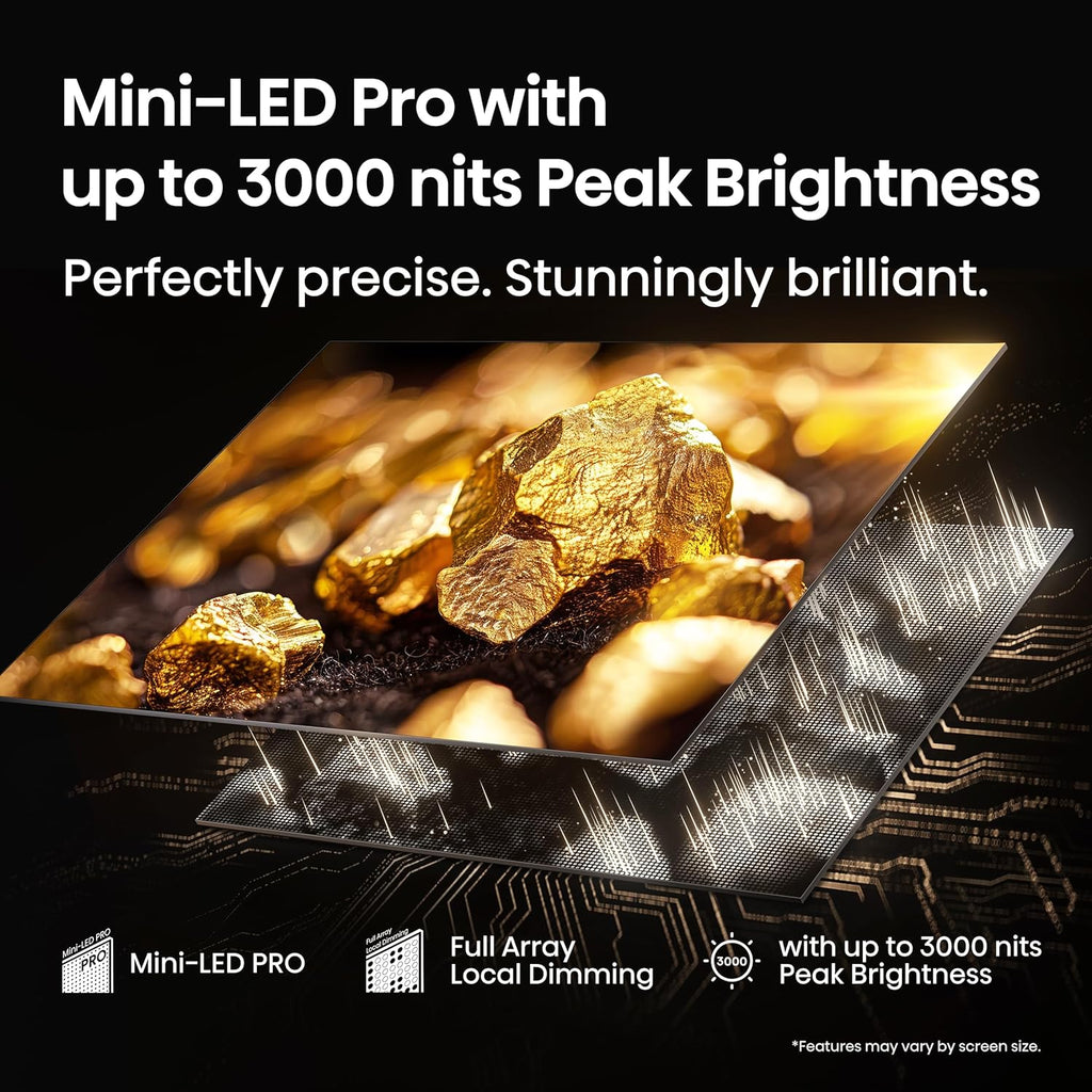 Hisense 65" U7 Mini-LED ULED 4K UHD Best Premium Gaming Google Smart TV (65U75QG  2025 Model) - QLED  Native 165Hz  VRR 288  Up to 3000 Nits  HDR10+  Dolby Vision IQ · Atmos  IMAX Enhanced  2.1.2 Ch