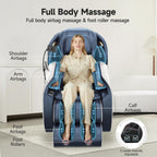 Real Relax Massage Chair Full Body with Unique Phone Controller,Heart and Blood Measurement, Zero Gravity 3D SL-Track Recliner with APP Control, Child Lock,Pause Button, Back Pad, Favor-06, Blue