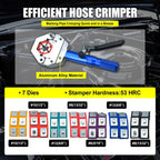 Hydraulic AC Hose Crimper 71500 with Snap-On 7 Dies, Manual Handheld A/C Hose Crimper Kit for AC Hose, Auto A/C Line Air Conditioning Repair Tool