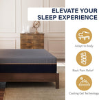 EGOHOME 12 Inch Queen Mattress, Copper Gel Cooling Memory Foam for Back Pain Relief, Therapeutic Bed in a Box, Foam Made in USA, CertiPUR-US Certified, 60x80x12 Black