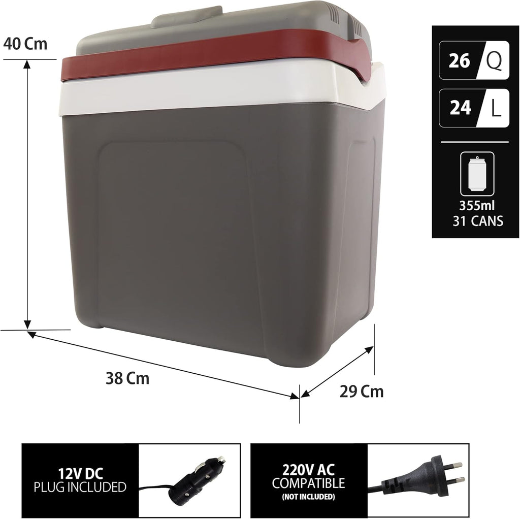 Koolatron 12V Iceless Cooler & Warmer – Portable 26 qt Electric Cooler/Nevera Portátil Eléctrica for Car Truck Camper Boat Hard Sided Mini Fridge for Camping Picnic Travel Lunch Food Drinks Office