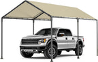 Carport 10x20ft Heavy Duty Car Tent, Portable Garage, Car Shelter, All-Season Tarp Tent for Car, Party，Beige