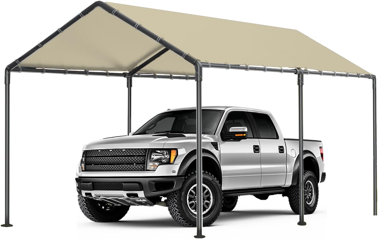 Carport 10x20ft Heavy Duty Car Tent, Portable Garage, Car Shelter, All-Season Tarp Tent for Car, Party，Beige