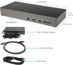 StarTech.com USB C Triple 4K Monitor Docking Station - 100W Power Delivery - DP 1.4 Alt Mode & DSC  2 DisplayPort/HDMI 2.0-6 USB (2 at 10Gbps)  SD - Windows/Chrome (DK31C2DHSPD) - Black & Space Gray