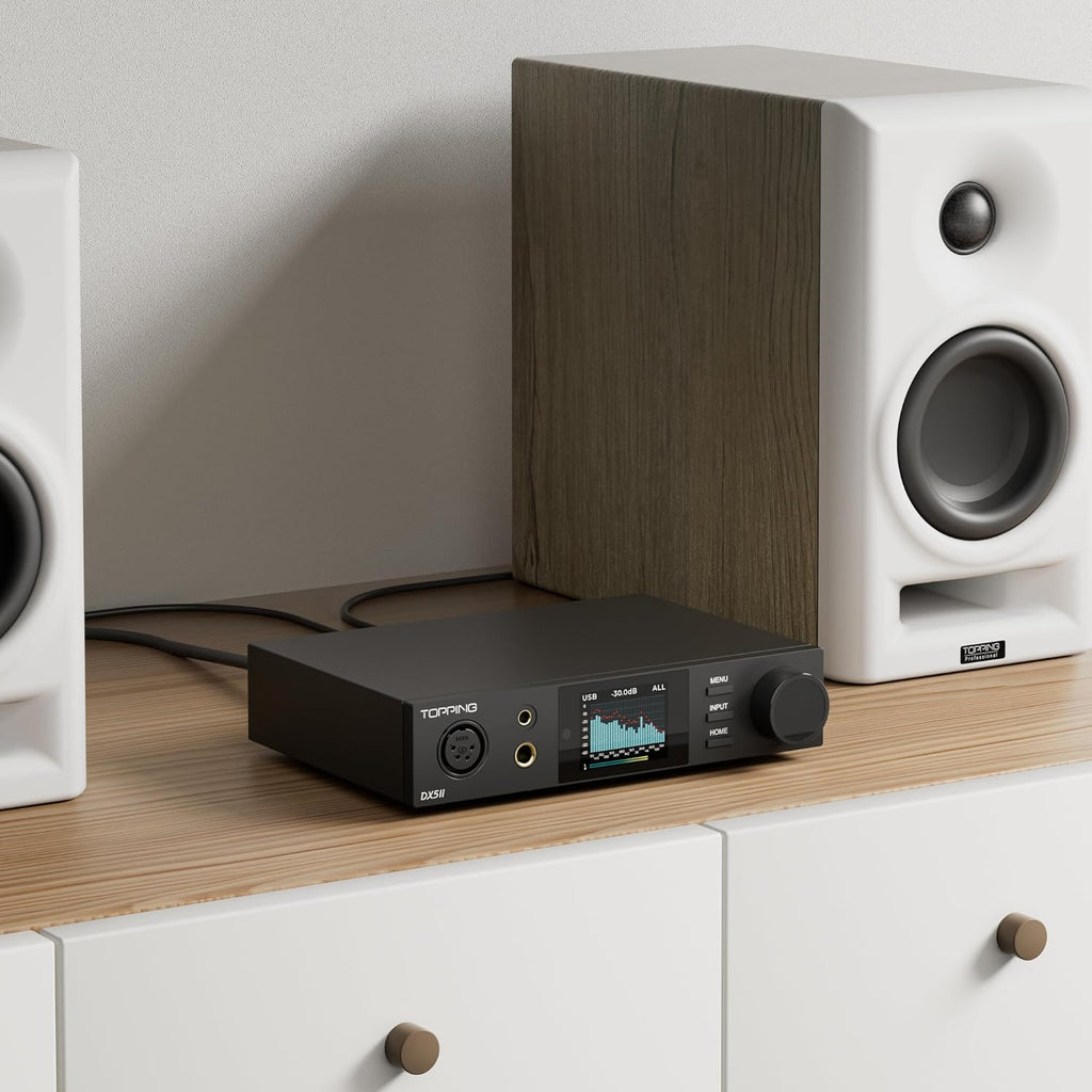 TOPPING DX5 II Hi-Res DAC & Headphone Amp Combo – Dual ES9039Q2M  X-Hybrid Amp  10-Band PEQ  LDAC Bluetooth 5.1  4.4mm Balanced & 6.35mm Headphone Output  Preamp Mode  12V Trigger (Silver)