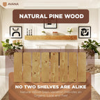 Avana Rustic Fireplace Mantle Shelf 84 Inches - Handcrafted Wood Wall Shelf for Home Decor - Farmhouse Mantel 84 X 8 X 5 - Rustic Natural