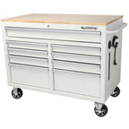 46-in W x 24.5-in D 9-Drawer Mobile Workbench with Hardwood Top and Power Station  Gloss Black