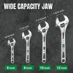 SK 3-Piece Adjustable Wrench Set, 6-Inch, 8-Inch, 10-Inch, Cr-V Steel, SAE & Metric Scales