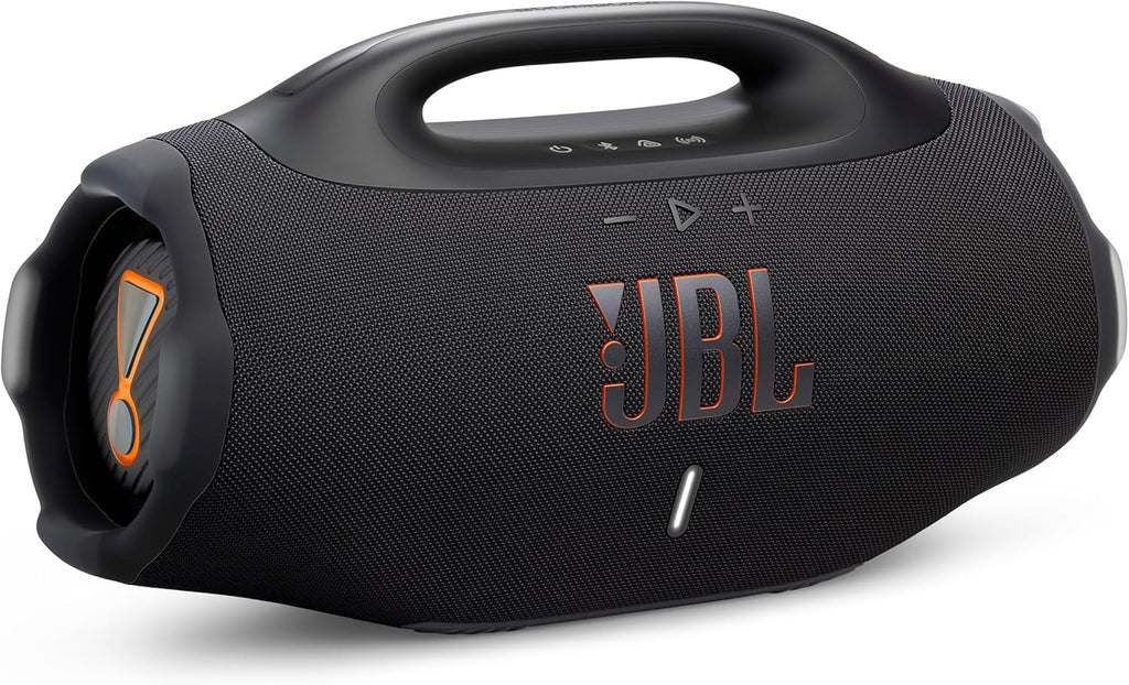 JBL Boombox 4 - Most Powerful Portable Waterproof Speaker with Massive Pro Sound  Up to 34 Hours of Playtime  & Multi-Speaker Connection by Auracast™ (Black)