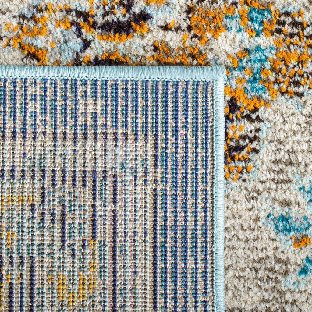 SAFAVIEH Area Rug 9x12 - Madison Collection - Large - Blue & Light Blue, Boho Chic Distressed Medallion Design, Non-Shedding & Easy to Clean, Ideal for Living Room, Bedroom, Dining Space (MAD473M)